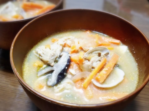 アサリとキノコのピリ辛味噌スープ *テンジャンチゲ